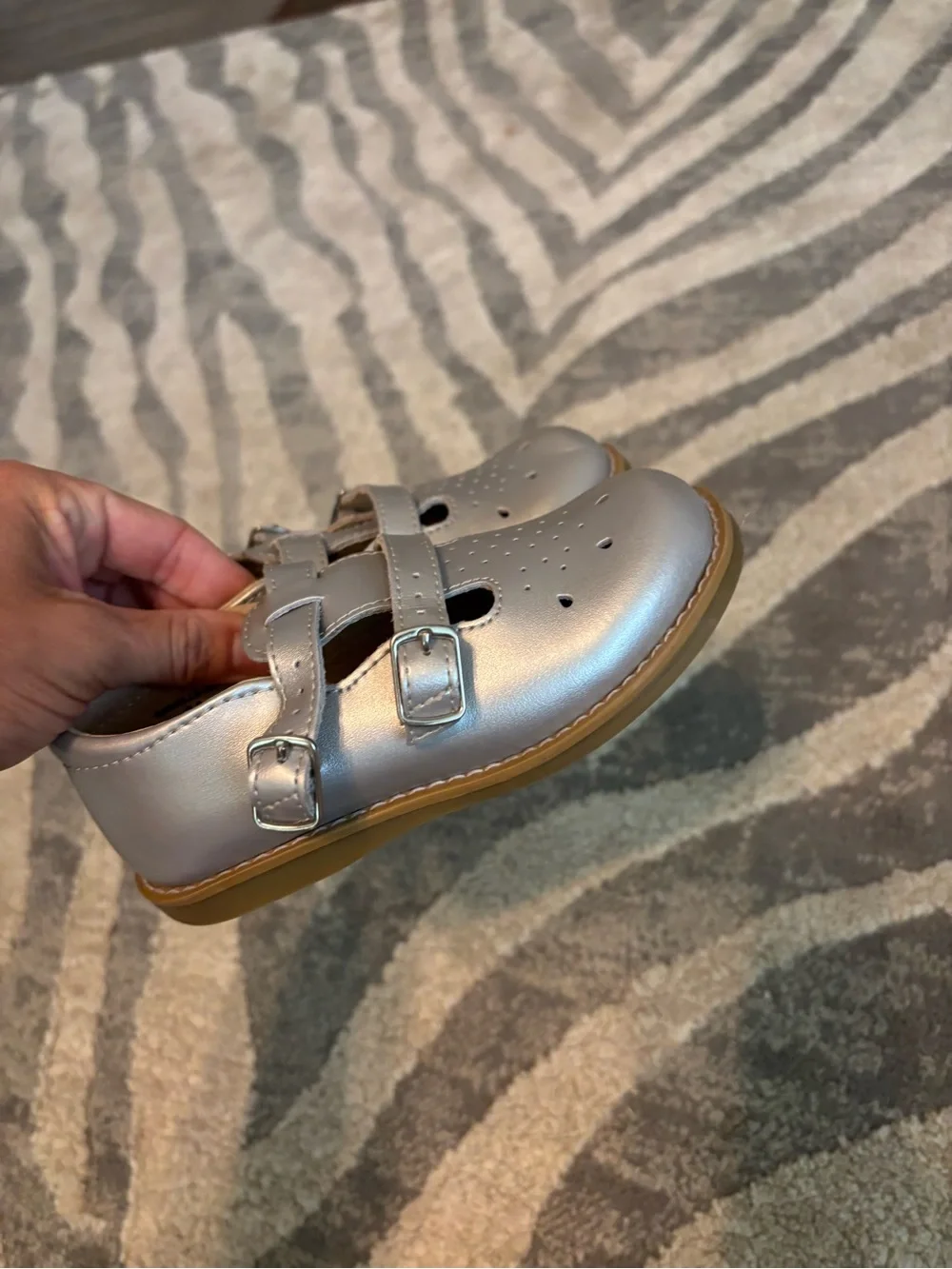 Kids Silver Double-Buckle footmates
